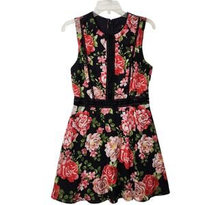 DISNEY PRINCESS WOMENS FLORAL MINI DRESS ROSES FEMININE ROMANTIC LACE SHORT M